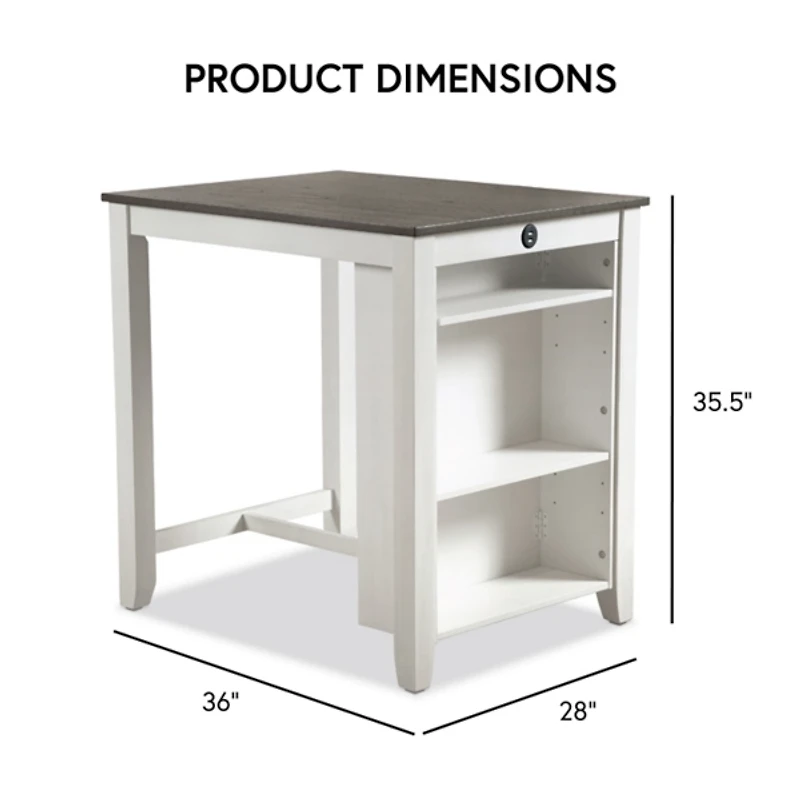 White & Gray Wood Kayla Counter Height 3-pc. Set