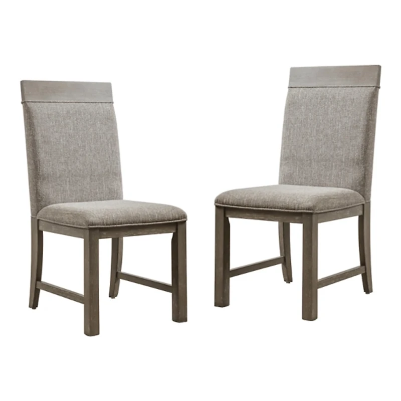 Gray Upholstered Bridgette Dining Chairs, Set of 2