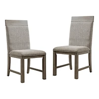 Gray Upholstered Bridgette Dining Chairs, Set of 2
