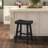 Black Backless Cooper Counter Stools, Set of 2