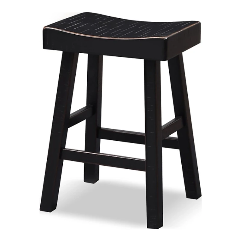 Black Backless Cooper Counter Stools, Set of 2
