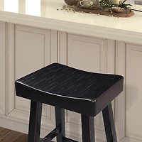 Black Backless Cooper Counter Stools, Set of 2
