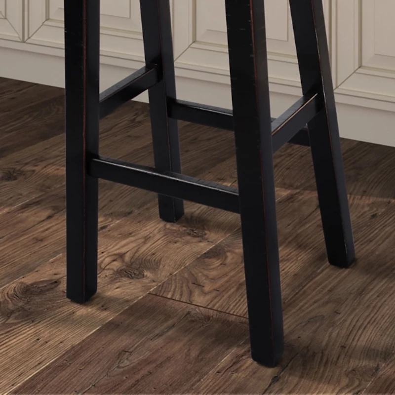 Black Backless Cooper Counter Stools, Set of 2
