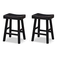 Black Backless Cooper Counter Stools, Set of 2