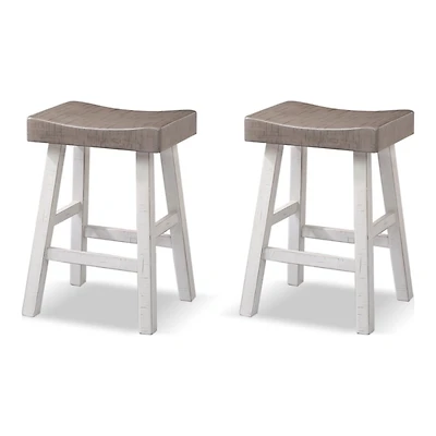 Gray & White Cooper Counter Stools, Set of 2