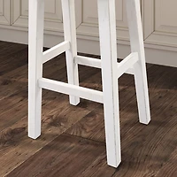 Gray & White Backless Cooper Bar Stools, Set of 2