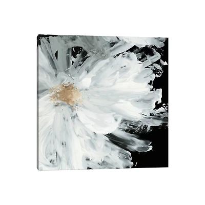 Black Wispy Peony Canvas Art Print
