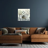 Spring Floral Gingham Canvas Art Print