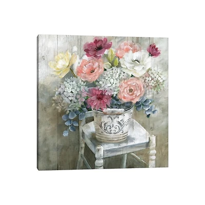 Quaint Cottage Bouquet Giclee Canvas Art Print