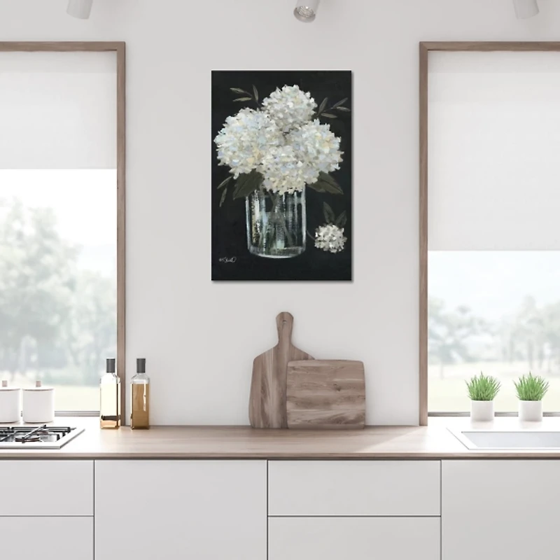 White Hydrangeas Canvas Art Print
