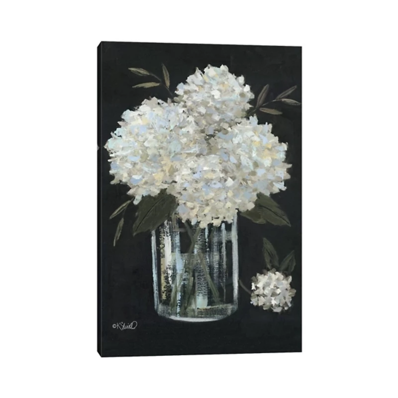 White Hydrangeas Canvas Art Print