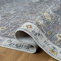 Gray Ivory Area Rug, 5x8