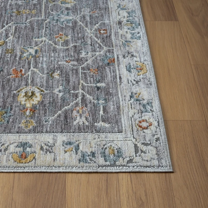 Gray Ivory Area Rug, 5x8