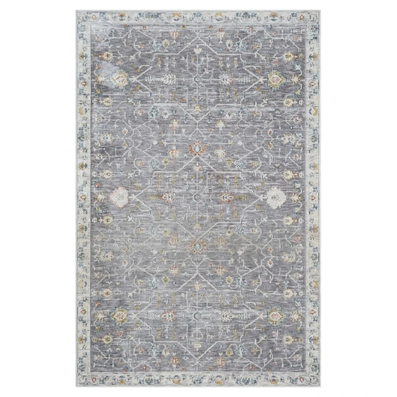 Gray Ivory Area Rug, 5x8