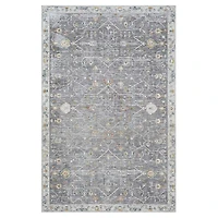 Gray Ivory Area Rug, 5x8