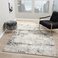 Beige Gray Indoor Area Rug, 7x9