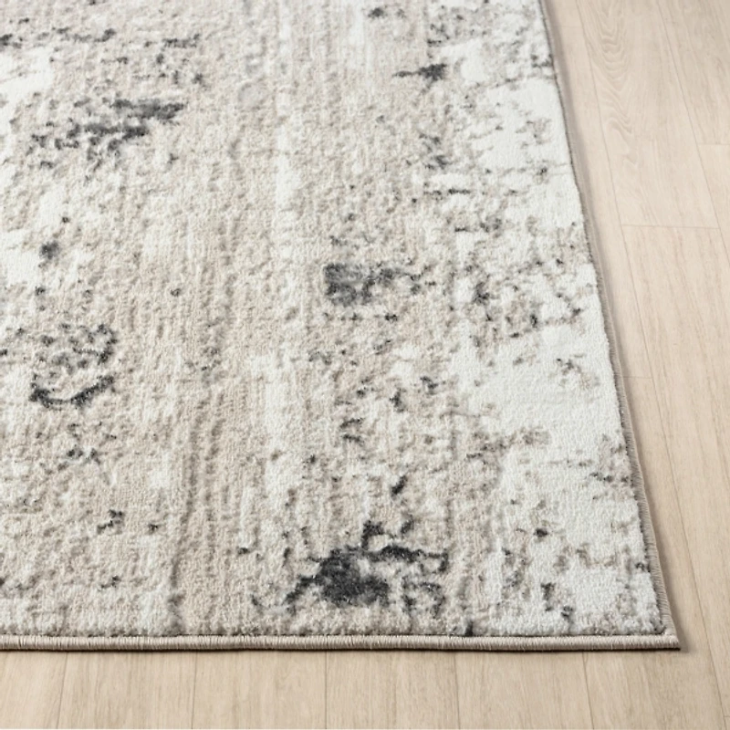 Beige Gray Indoor Area Rug, 7x9