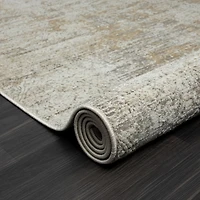 Brisbane Beige Faded Damask Area Rug