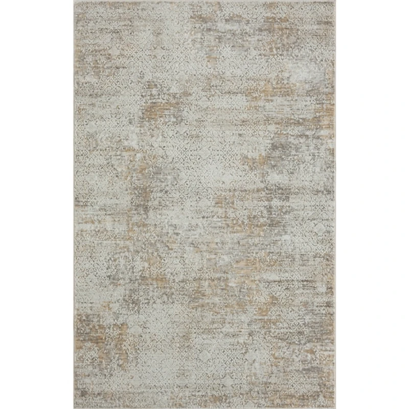 Brisbane Beige Faded Damask Area Rug