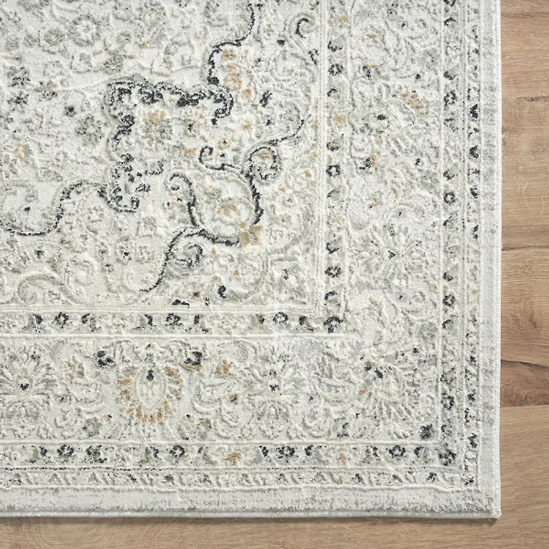 Isabella Gray and Ivory Area Rug, 4x6