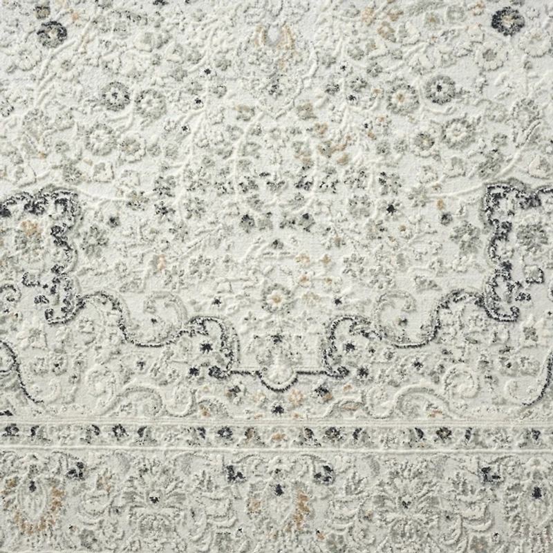 Isabella Gray and Ivory Area Rug, 4x6