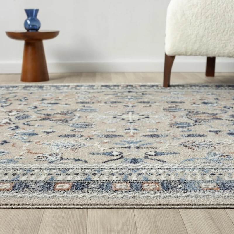 Vista Blue Beige Area Rug, 5x7