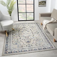 Vista Blue Beige Area Rug, 7x9