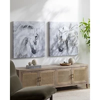 White Angelic Horses 2-pc. Canvas Art Set