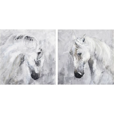 White Angelic Horses 2-pc. Canvas Art Set