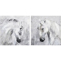 White Angelic Horses 2-pc. Canvas Art Set