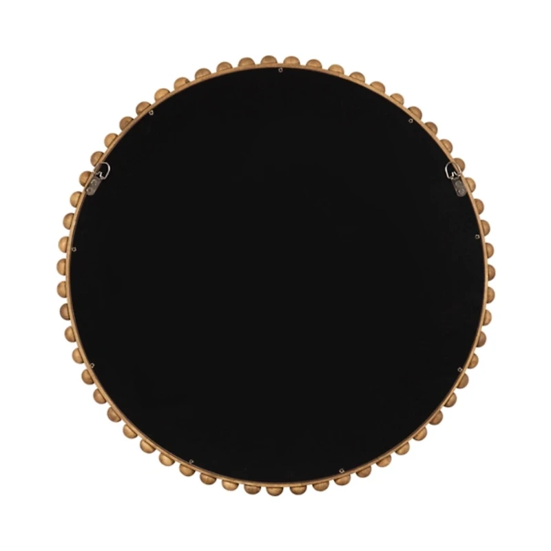 Rustic Beaded Round Wall Mirror