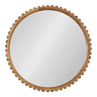 Rustic Beaded Round Wall Mirror
