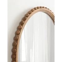 Rustic Beaded Round Wall Mirror
