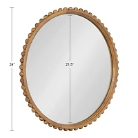 Rustic Beaded Round Wall Mirror