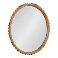 Rustic Beaded Round Wall Mirror