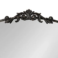 Black Arched Wall Mirror with Shelf