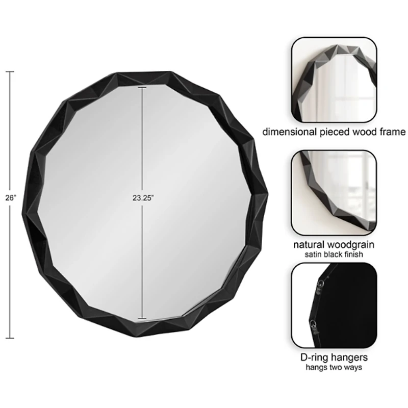Bryce Black Geometric Wall Mirror
