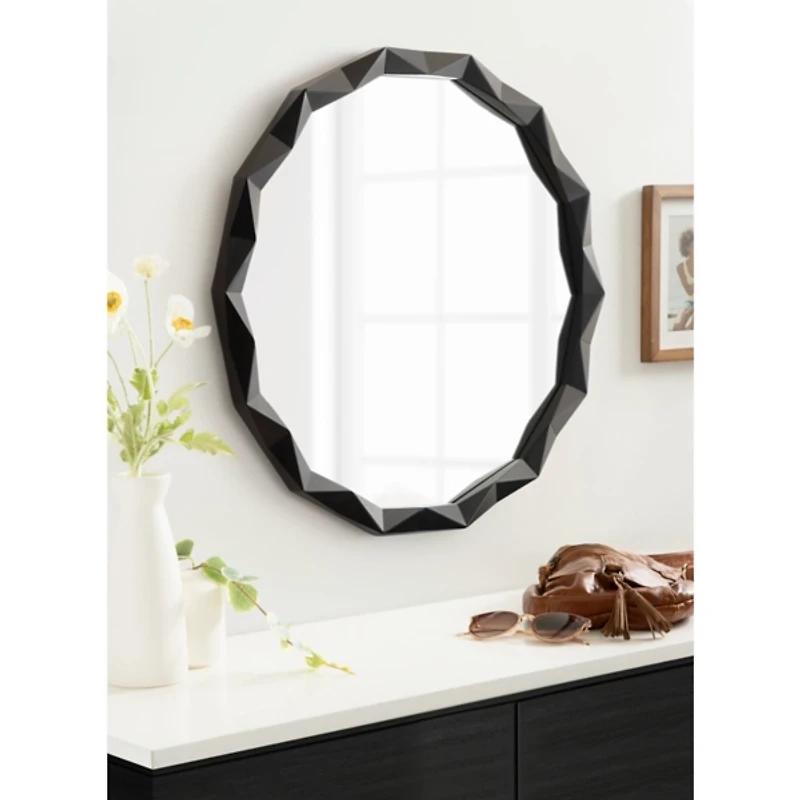 Bryce Black Geometric Wall Mirror