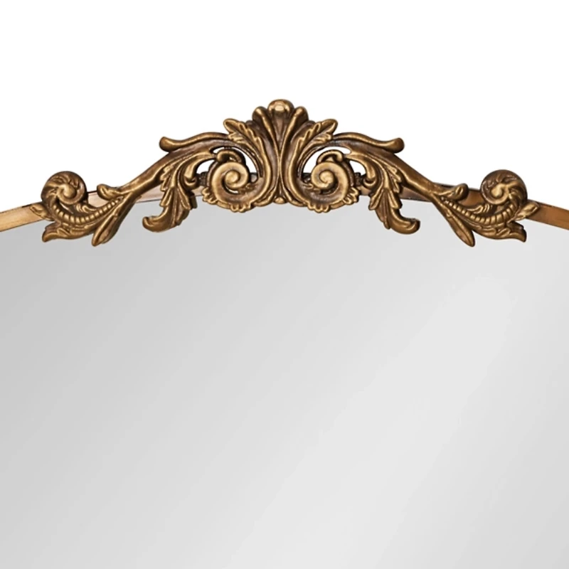 Gold Arched Wall Mirror with Shelf