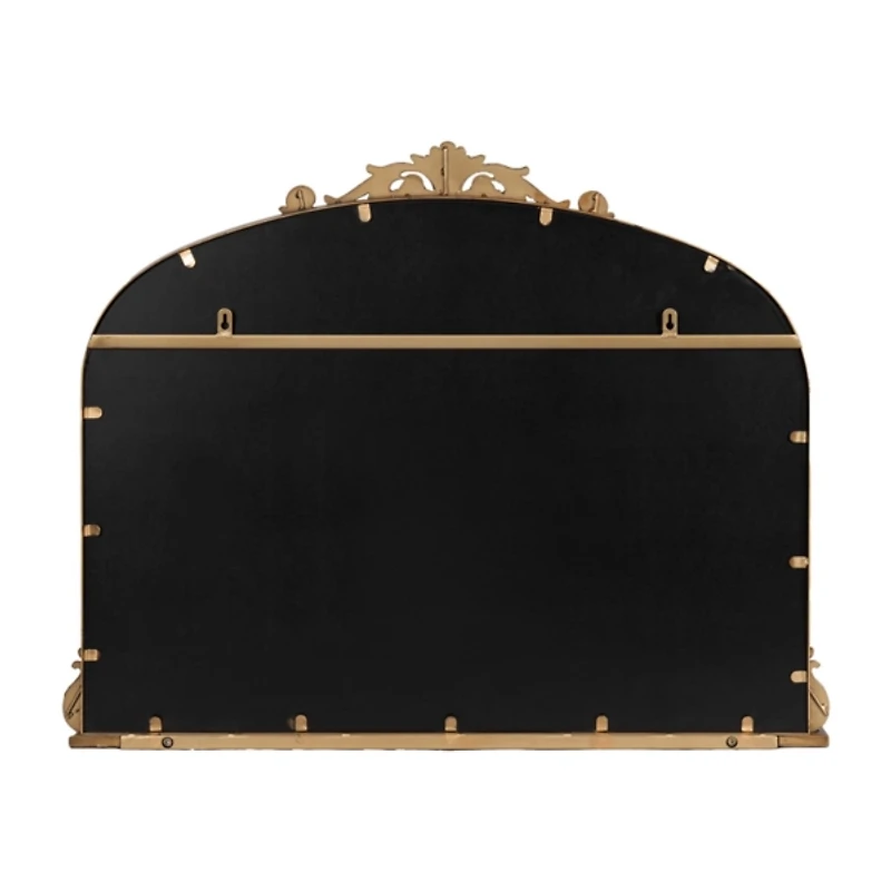 Gold Arched Wall Mirror with Shelf
