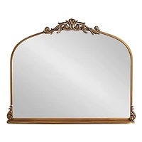 Gold Arched Wall Mirror with Shelf