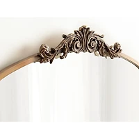 Gold Arched Wall Mirror with Shelf