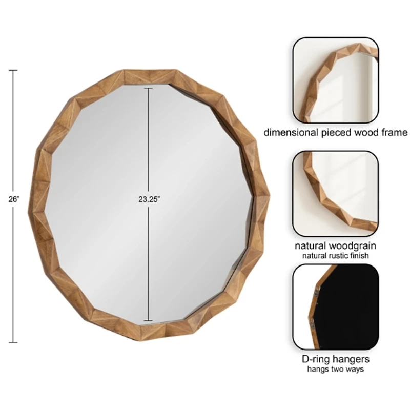 Bryce Rustic Brown Geometric Wall Mirror