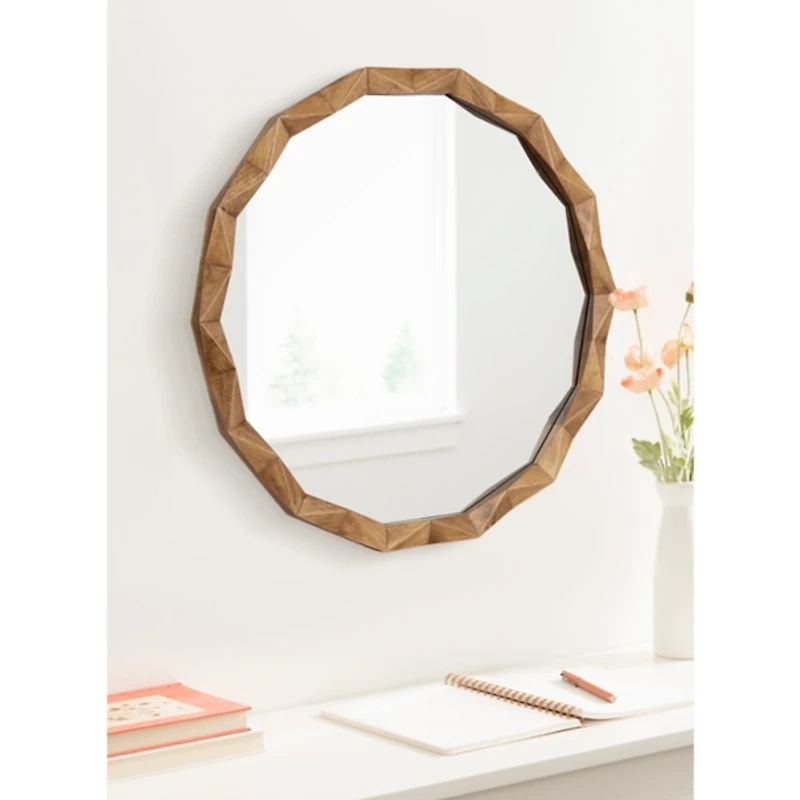 Bryce Rustic Brown Geometric Wall Mirror