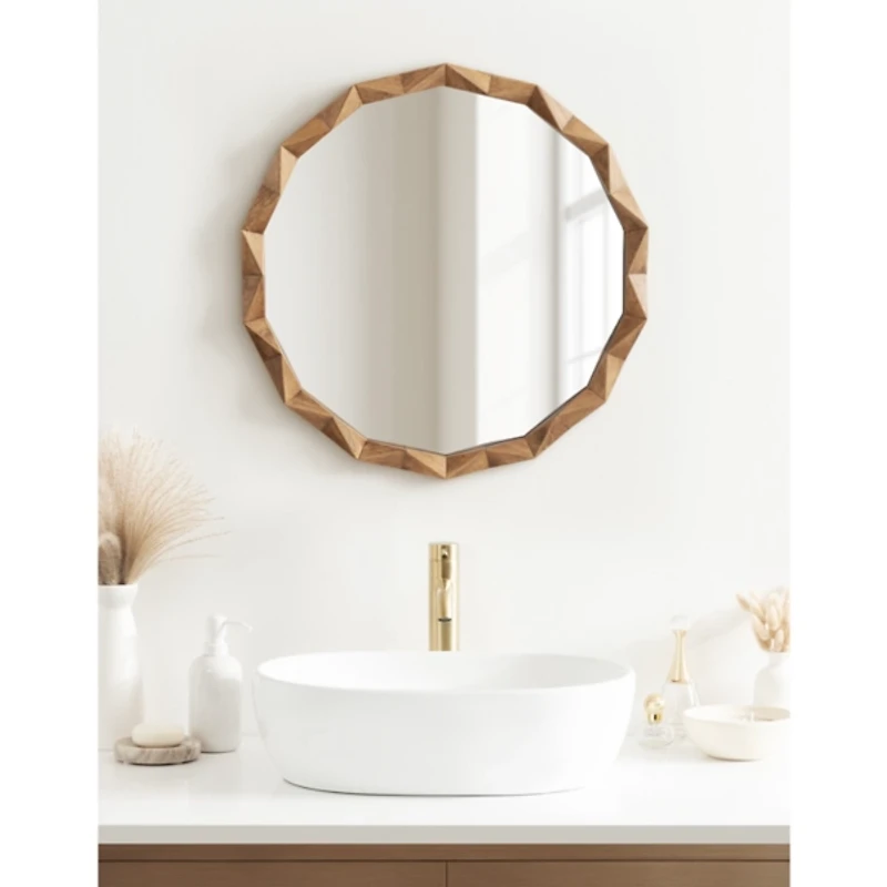 Bryce Rustic Brown Geometric Wall Mirror