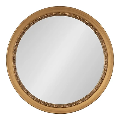 Gold Ornate Round Willow Wall Mirror