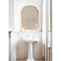 Wood Scalloped Rectangle Wall Mirror