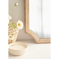 Wood Scalloped Rectangle Wall Mirror