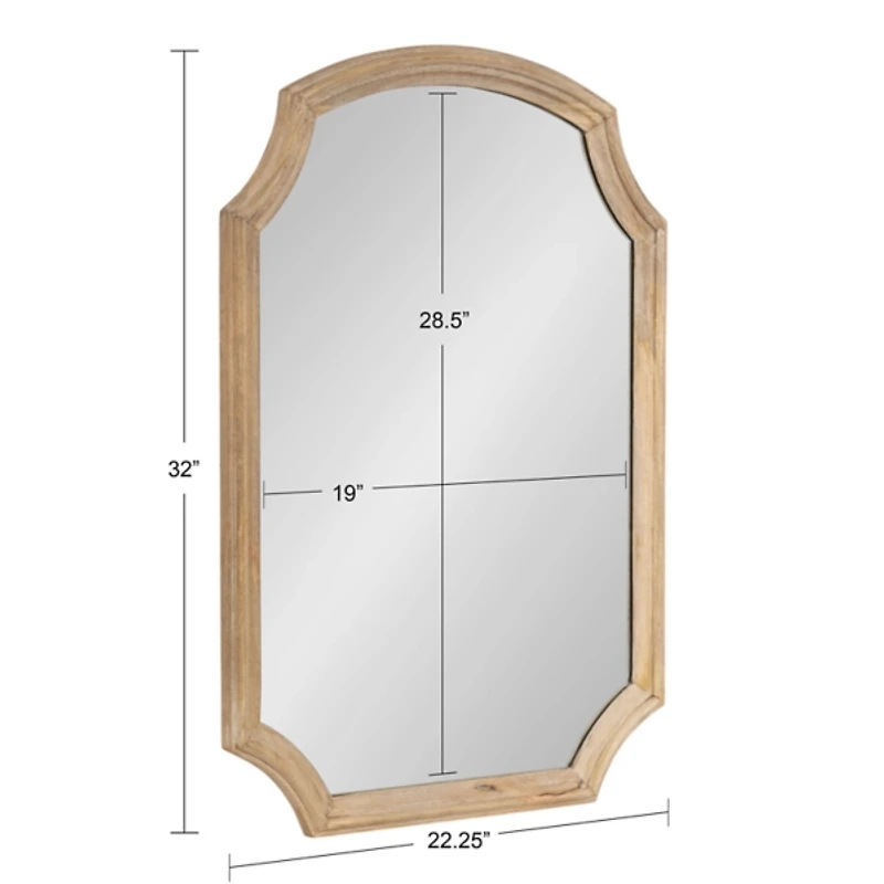 Wood Scalloped Rectangle Wall Mirror