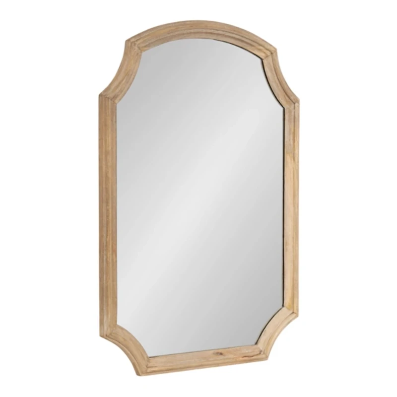 Wood Scalloped Rectangle Wall Mirror